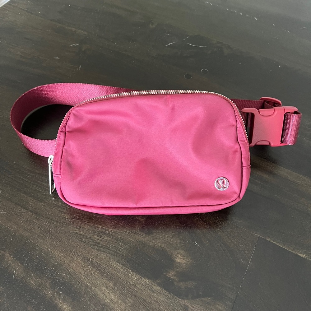 Burgundy Lululemon belt bag
